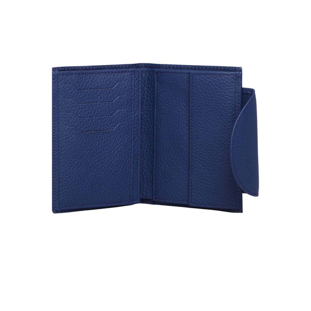 Medium-sized wallet made from blue calf leather